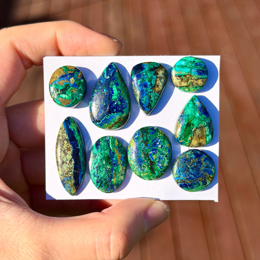 14-31mm 'Scenic' Azurite Malachite Cabochon Smooth - Choose your Stone (W14)