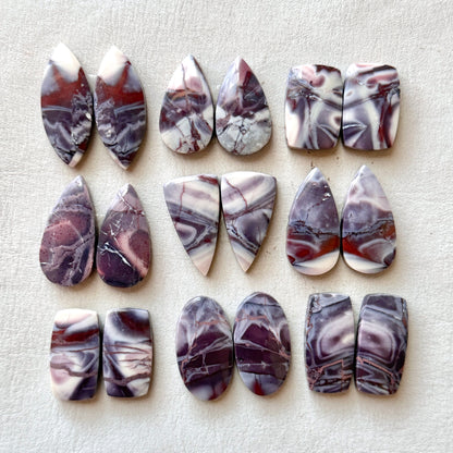 Scenic Porcelain Jasper Cabochon Pairs - Choose your Pair (E4)