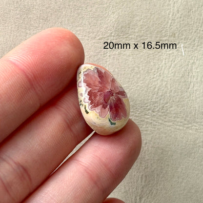 ‘Blushing Blossom' Rhodochrosite Teardrop Cabochon - 20mm x 16.5mm (W3)