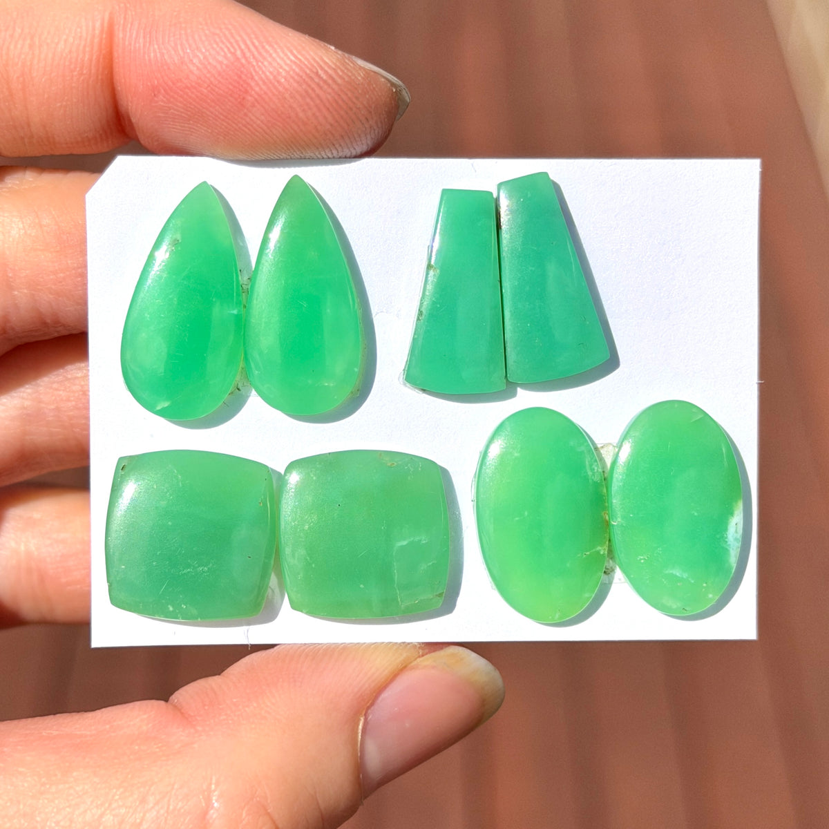 Australian Chrysoprase Cabochon Pairs, Smooth - Choose your Pair (W10)