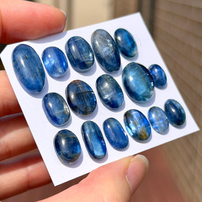 9-18mm Indigo Blue Kyanite Oval Cabochon Smooth - Choose your Stone (W5)