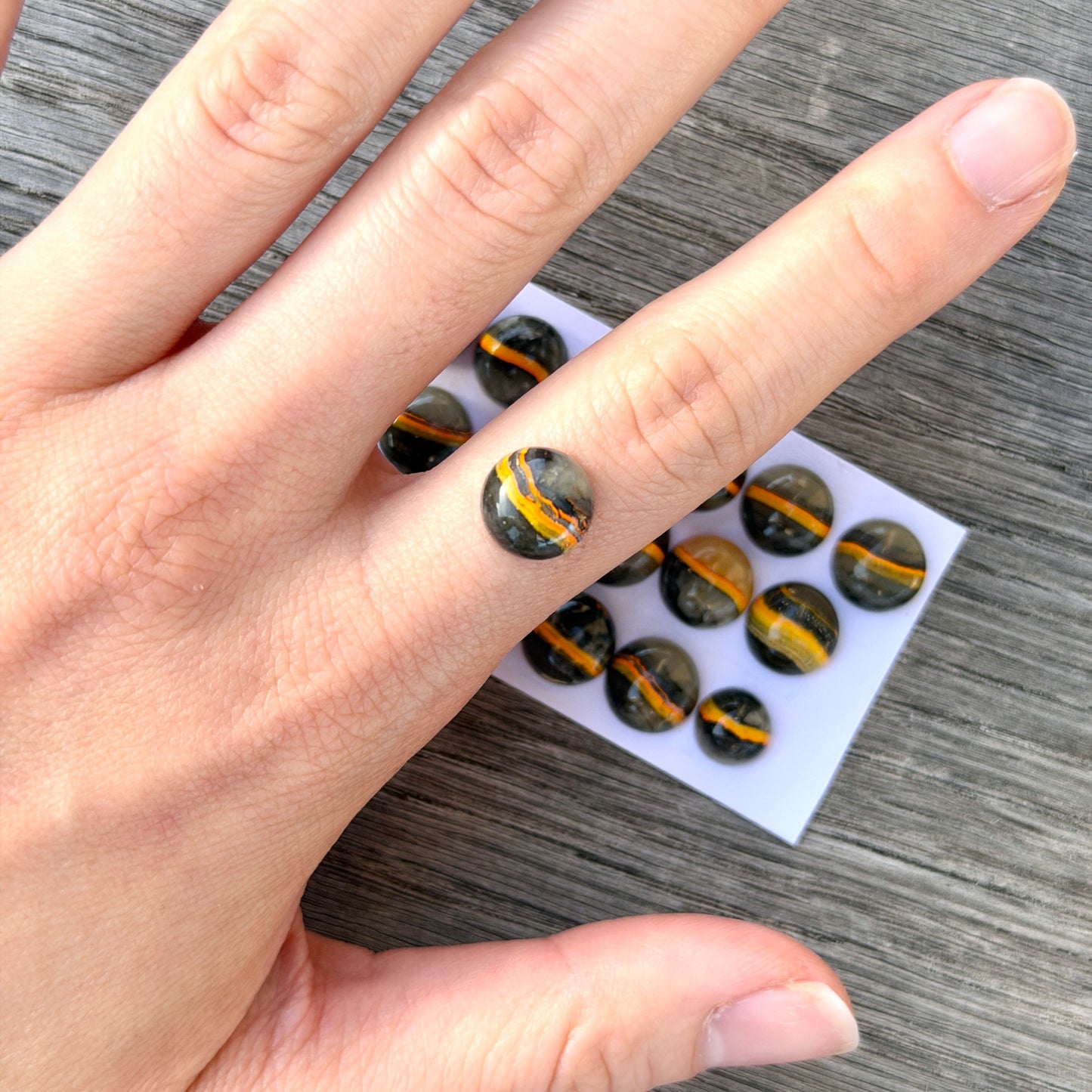 8-11mm Bumblebee Jasper Round Cabochon Smooth - Choose your Stone (W9)