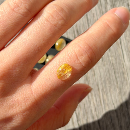 Golden Rutilated/Rutile Quartz Oval Cabochon Smooth (9x7mm) - Choose your Stone (W3)