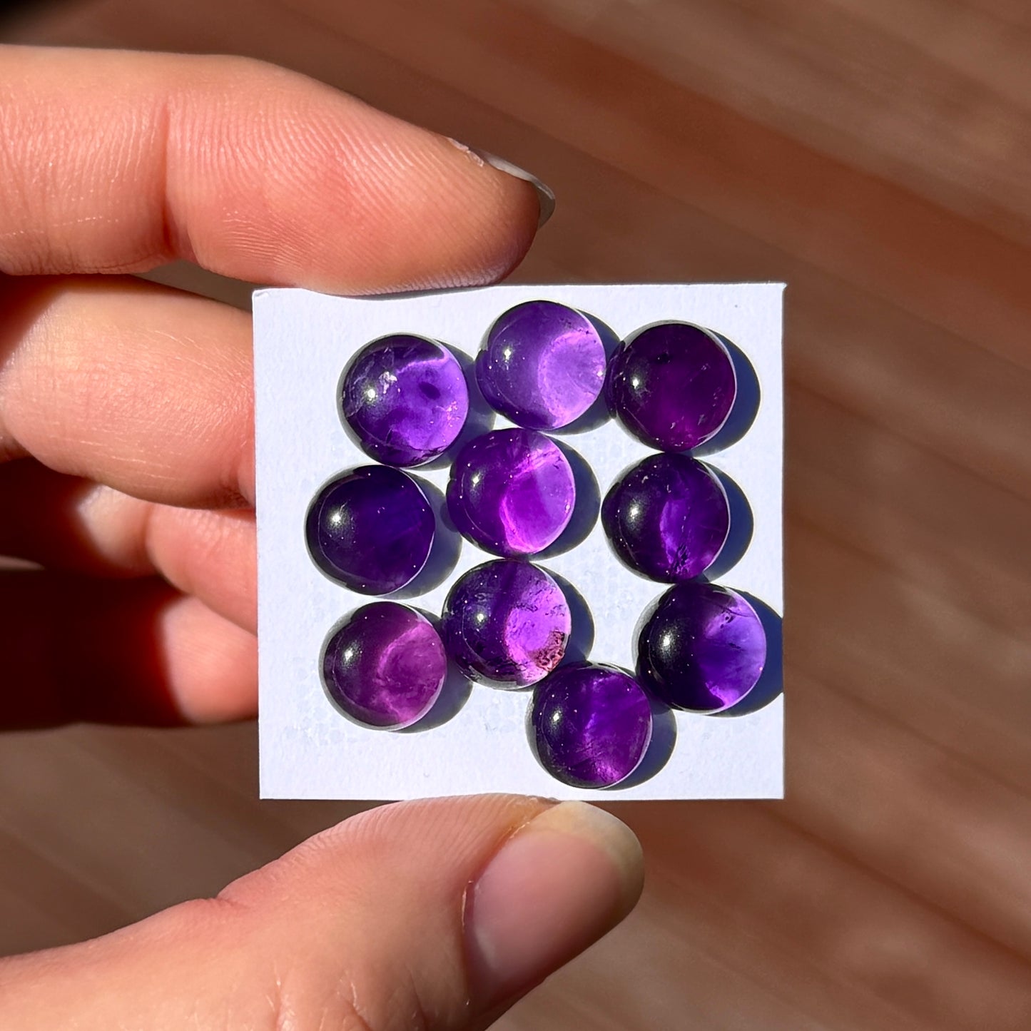 9mm Purple Amethyst Round Cabochons Smooth - Set of 2 (W2)