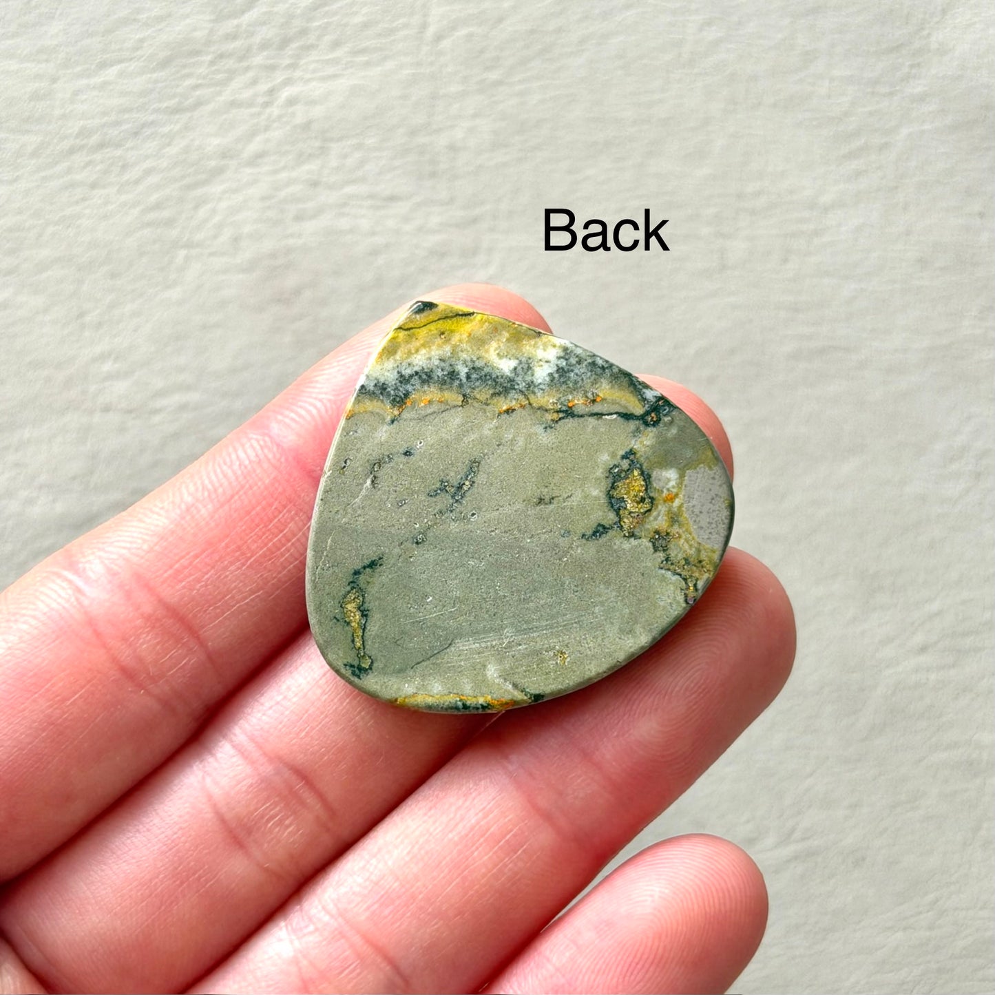 ‘Volcanic Eye’ Orbicular Bumblebee Jasper Teardrop Cabochon - 33mm x 34.5mm (W16)