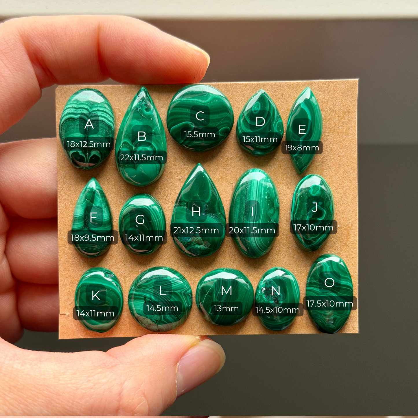 13-22mm mini Malachite Cabochon Smooth - Choose your Stone (W1)