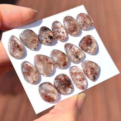 Garnet in Quartz Cabochon Rose Cut - Choose your Stone (W4)
