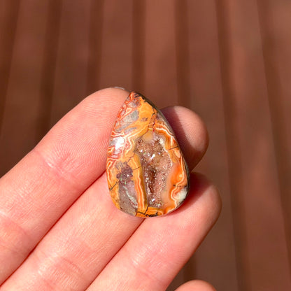 Crazy Lace Agate Druzy Cabochon - 28.5 x 18.5mm - W9