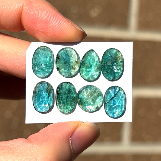 Aqua & Emerald Kyanite Cabochon Rose cut - Choose your Stone (W14)