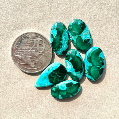 Malachite Chrysocolla Cabochon Smooth - Choose your Stone (W6)