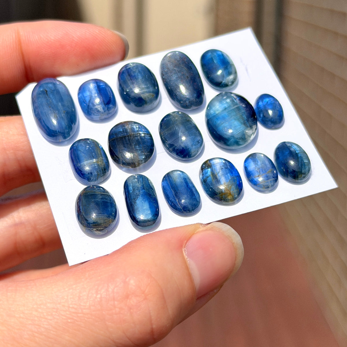 9-18mm Indigo Blue Kyanite Oval Cabochon Smooth - Choose your Stone (W5)