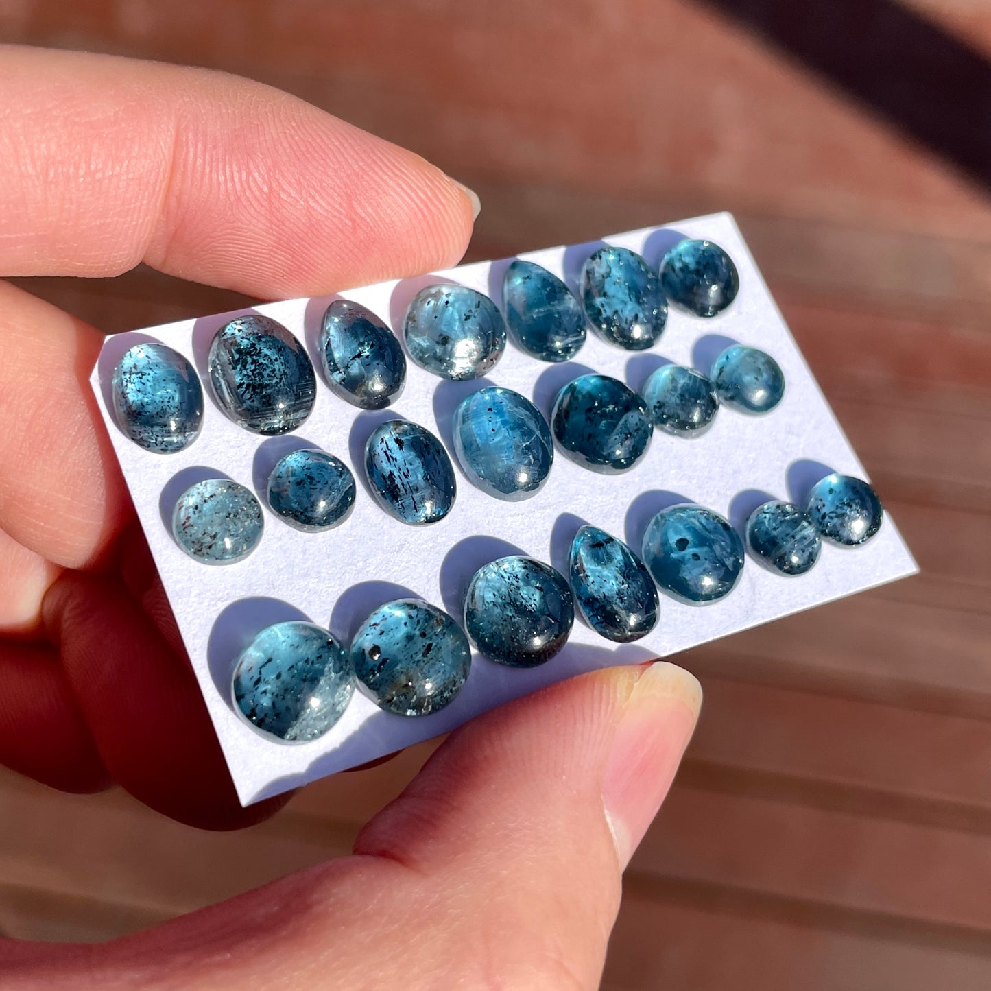 6-9mm Teal Moss Kyanite Cabochon Smooth - Choose your Stone (W2)