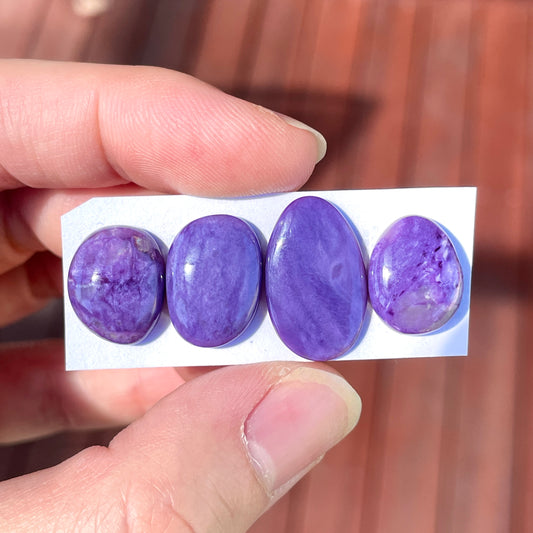 14-19mm Charoite Cabochon Smooth - Choose your Stone (W8)