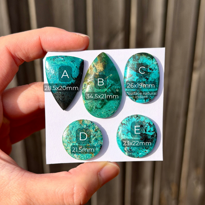 *RARE* Gem Silica/Chrysocolla in Chalcedony (Bacan Stone) Cabochon Smooth - Choose your Stone (W15)