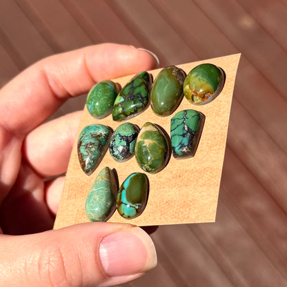 14-20mm Hubei Turquoise Cabochon Smooth (Backed) - Choose your Stone (E9)