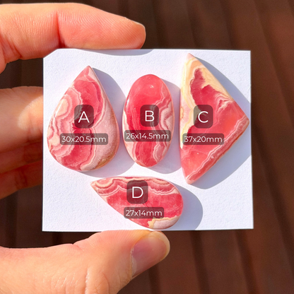 Gemmy (Red) Rhodochrosite Cabochon Smooth - Choose your Stone (A)(W7)