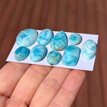 12-24mm Gemmy Blue Larimar Cabochon Smooth - Choose your Stone (W2)