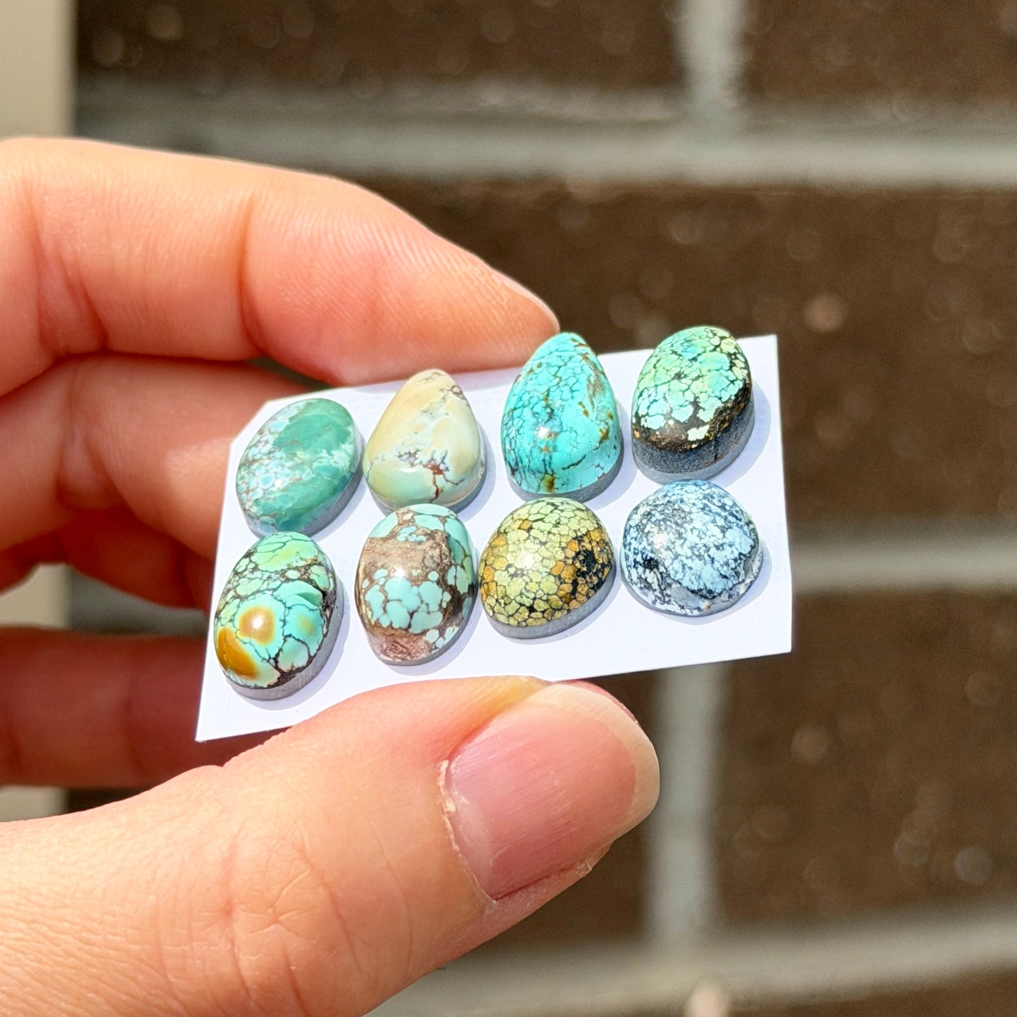 11-16mm Hubei Turquoise Cabochon Smooth (Backed) - Choose your Stone (W2-EY)