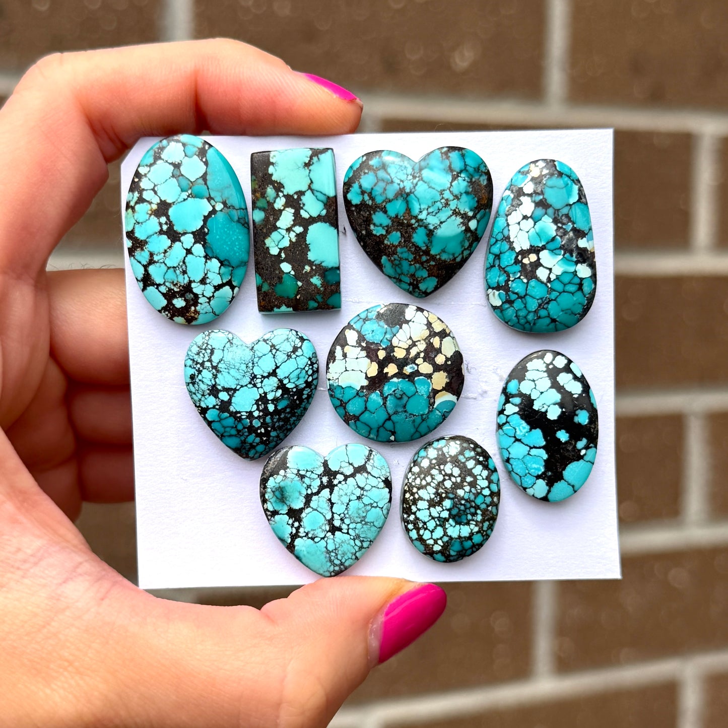 19-28mm Blue Yungai (Cloud Mountain) Hubei Turquoise Cabochon Smooth (Backed) - Choose your Stone (W13)