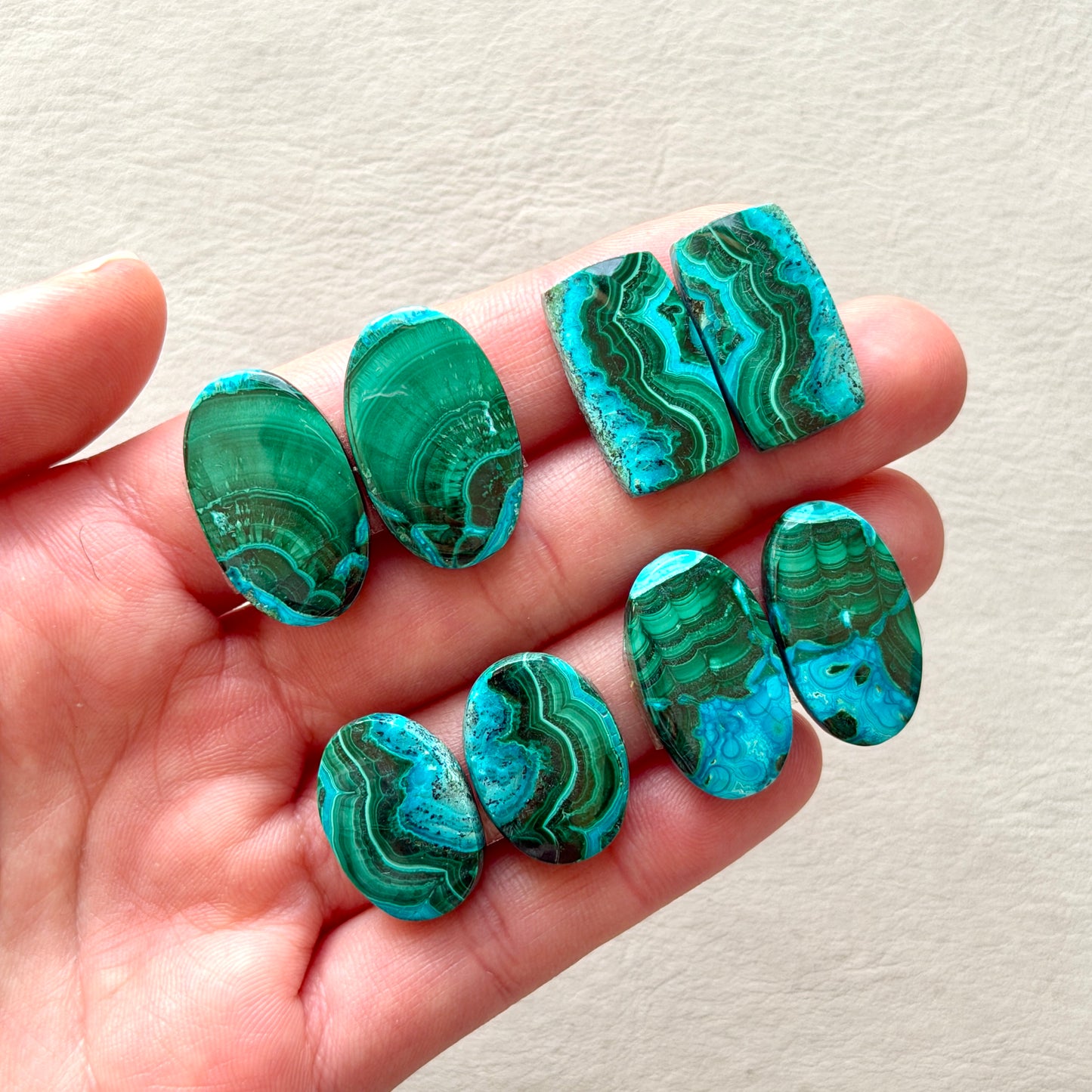 Malachite Chrysocolla Cabochon Pairs - Choose your Pair (W12)