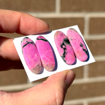 Pink Cobalto Calcite Cabochon Pairs Smooth - Choose your Pair (W11)