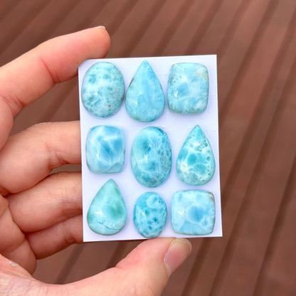 15-21mm Blue Larimar Cabochon Smooth - Choose your Stone (W5-B)