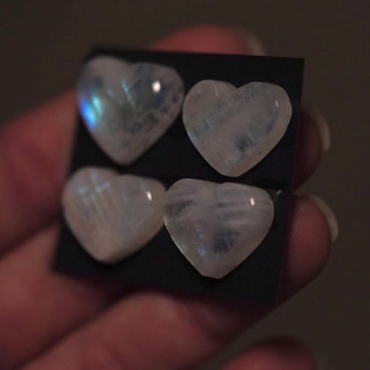 Rainbow Moonstone Heart Cabochon Smooth - Choose your Stone (W9)