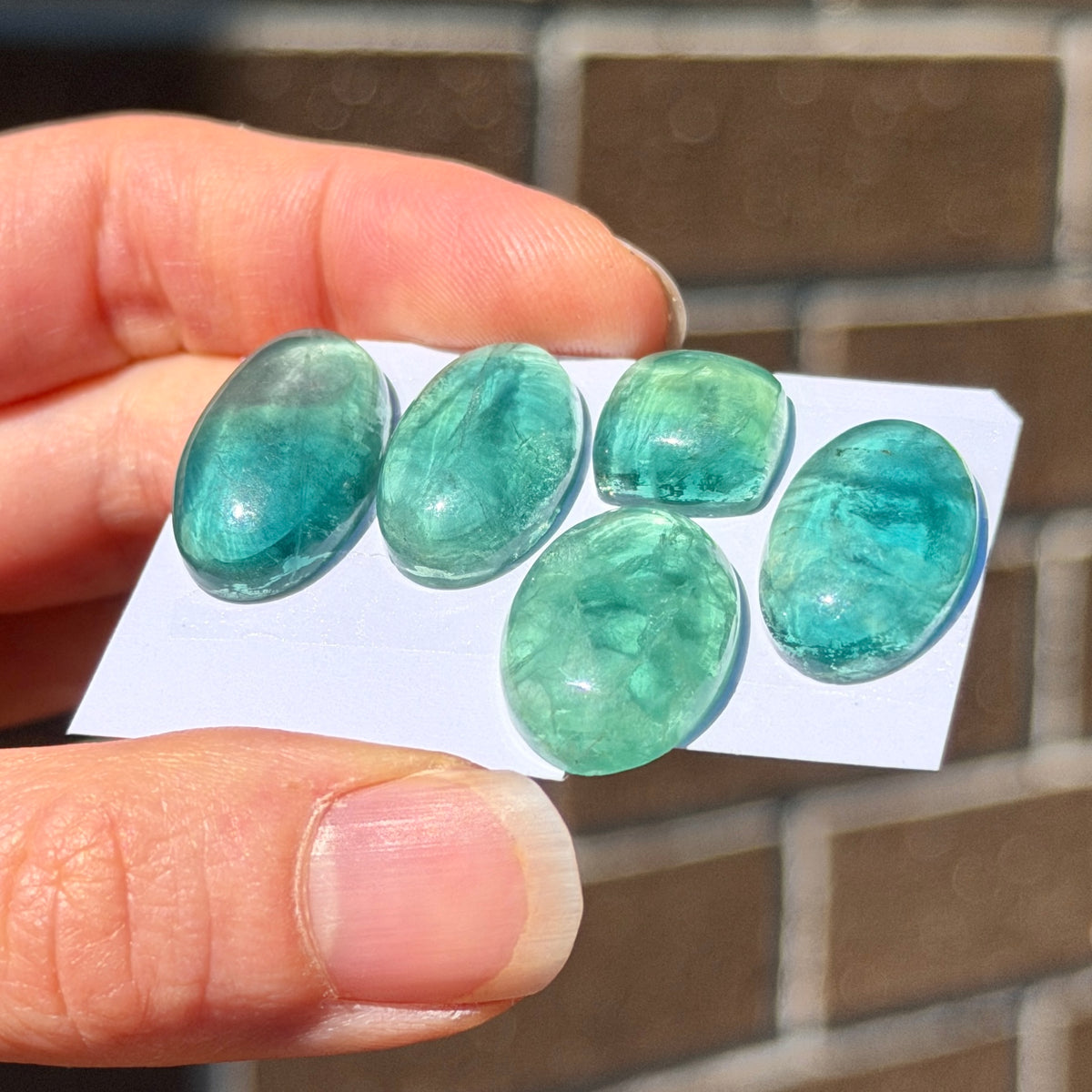 11-22mm Green Fluorite Cabochon Smooth - Choose your Stone (W7)