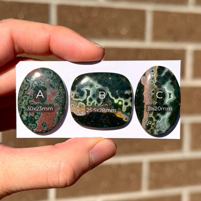 Green & Pink Ocean Jasper Cabochon Smooth - Choose your Stone (W6)