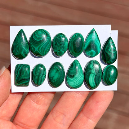 Mini Malachite Cabochon Smooth - Choose your Stone (W17)