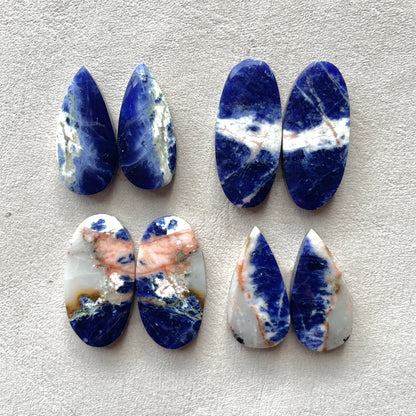 Sodalite Cabochon Pairs Smooth - Choose your Pair (W11)