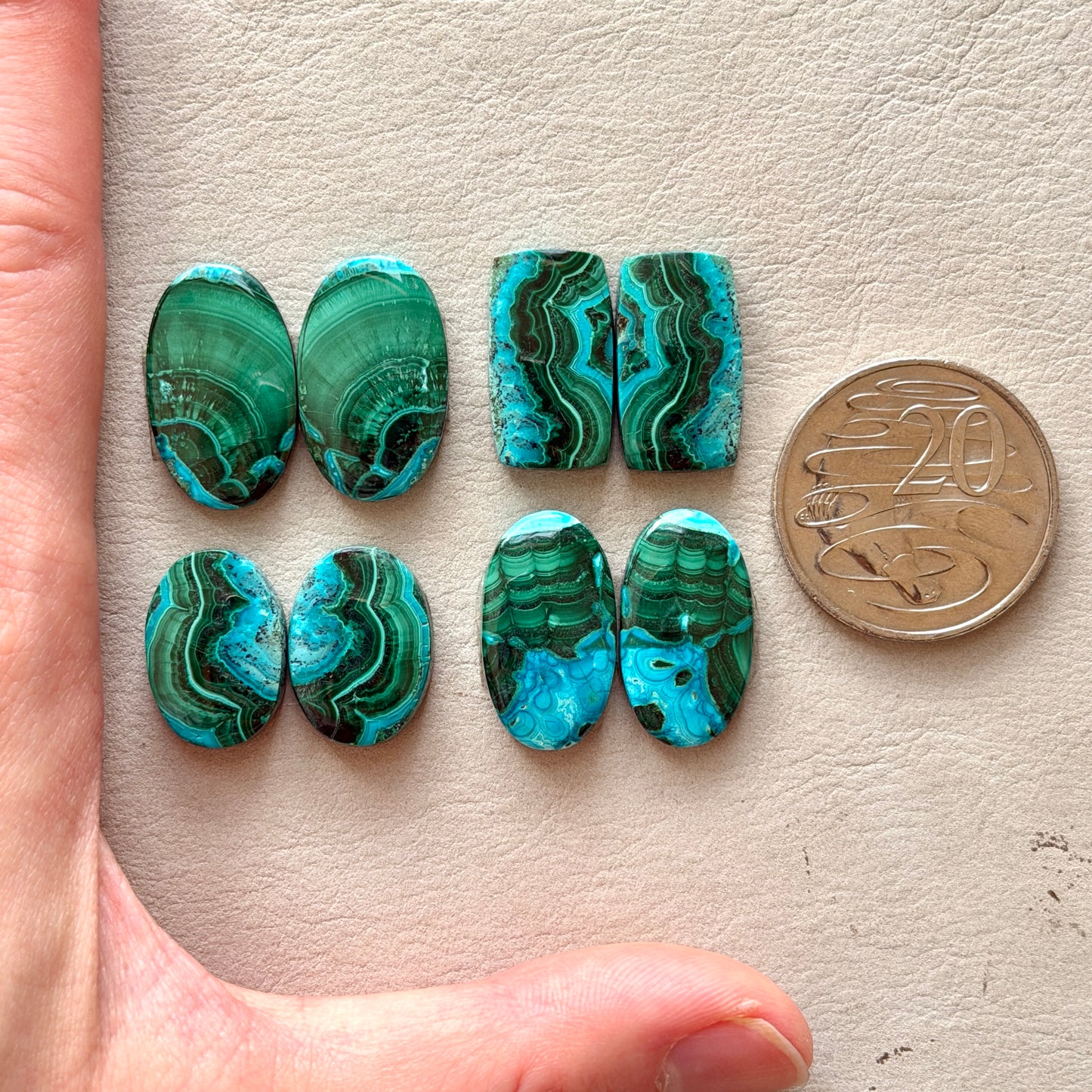 Malachite Chrysocolla Cabochon Pairs - Choose your Pair (W12)