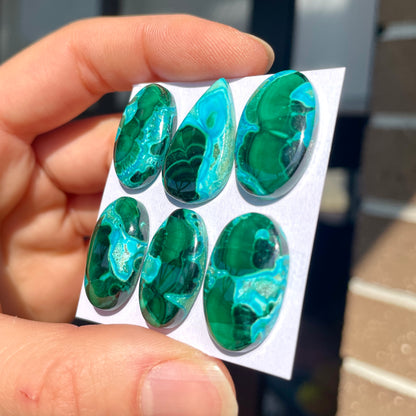 Malachite Chrysocolla Cabochon Smooth - Choose your Stone (W6)