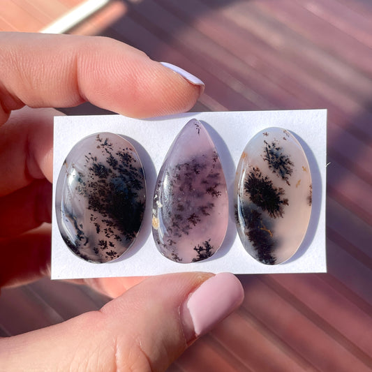 27-30mm Amethyst Sage Dendritic Agate Cabochon Smooth - Choose your Stone (W2)