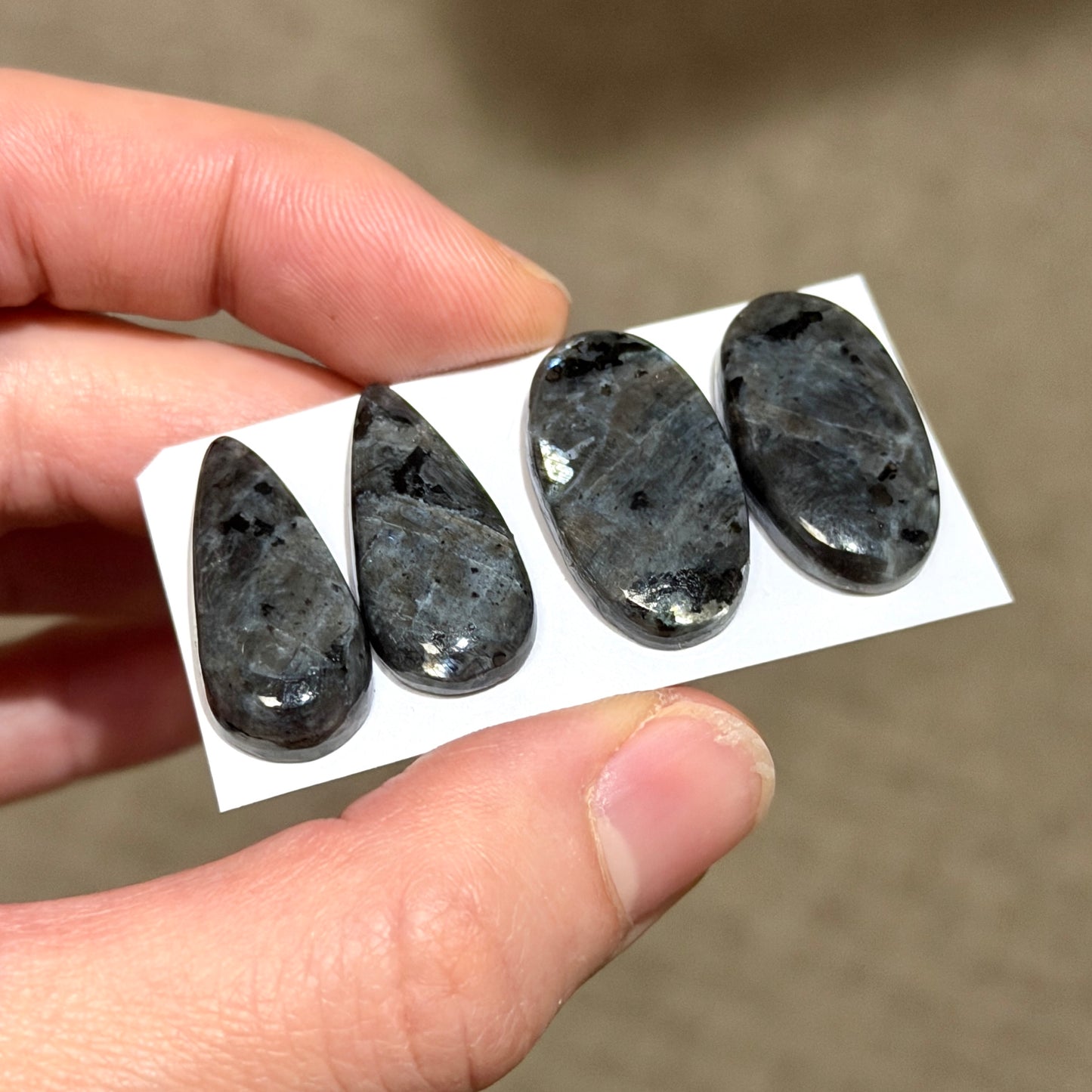 Larvikite (with flash) Cabochon Pairs - Choose your Pair (W14)