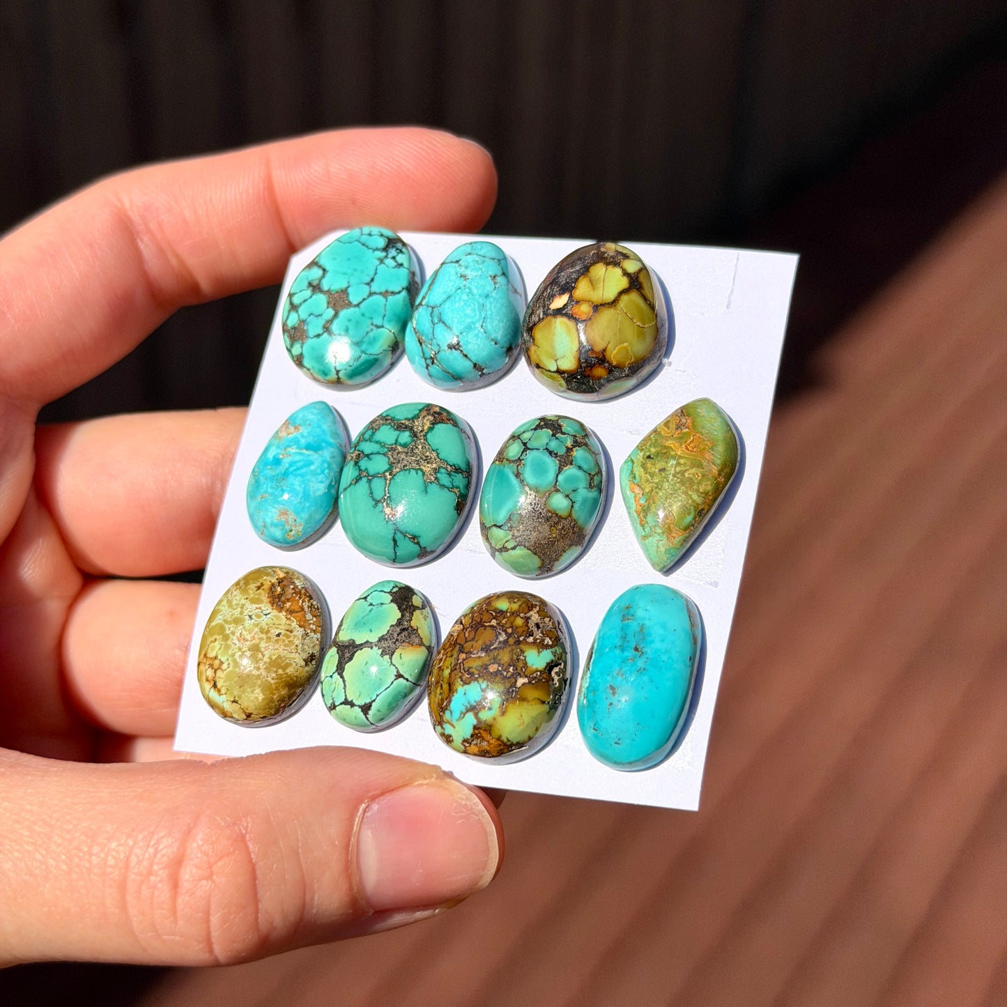 15-19mm Hubei Turquoise Cabochon Smooth (Backed) - Choose your Stone (A-W2)