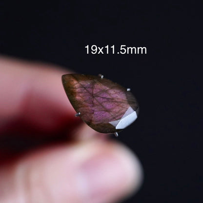 Pink/Rose Gold Labradorite Faceted Freeform (Pavilion Back) - 19x11.5mm (W11)