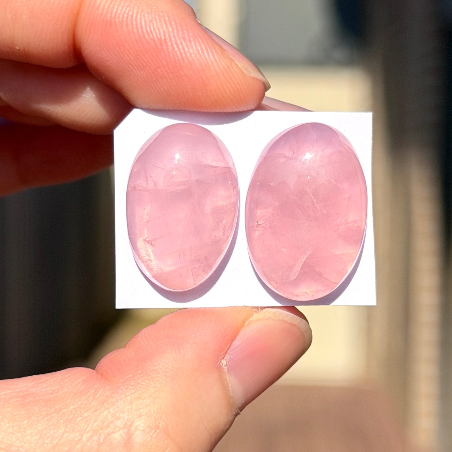 21-22mm Rose Quartz Cabochon Smooth  - Choose your Stone (W16)
