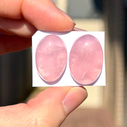 21-22mm Rose Quartz Cabochon Smooth  - Choose your Stone (W16)