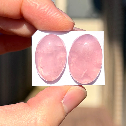21-22mm Rose Quartz Cabochon Smooth  - Choose your Stone (W16)