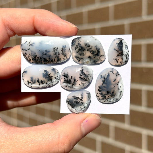 ‘Scenic’ Dendritic Opal Agate Cabochon Rose cut - Choose your Stone (W2)