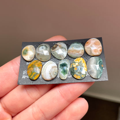 Ocean Jasper Cabochon Rose cut - Choose your Stone (W4) 12-16mm