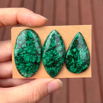 ‘Forest’ Pattern Malachite Cabochon Smooth - Choose your Stone (W12)