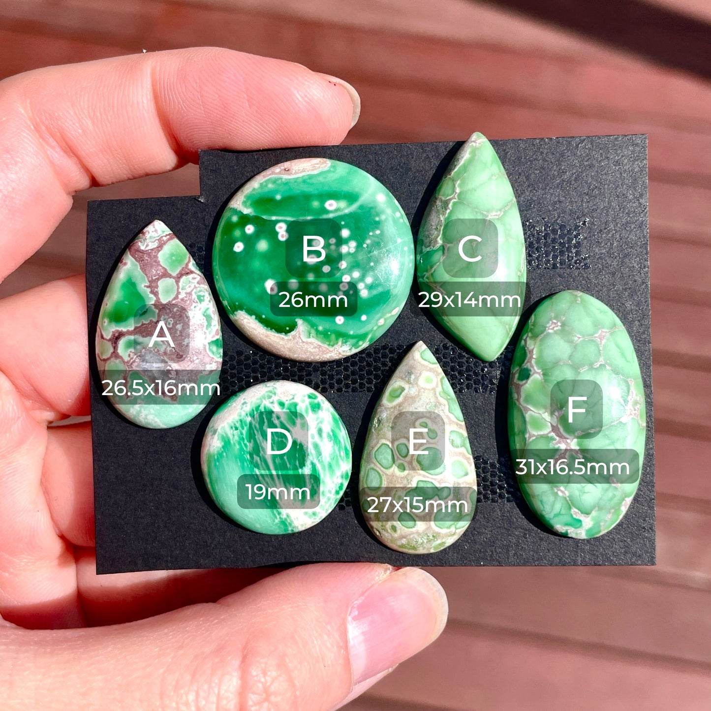 19-31mm High-grade Australian Variscite Cabochon Smooth - Choose your Stone (W11)