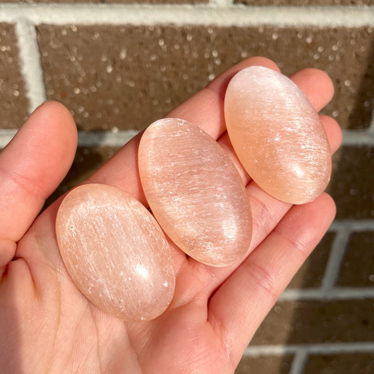 Peach Selenite Oval Cabochon - Choose your Stone