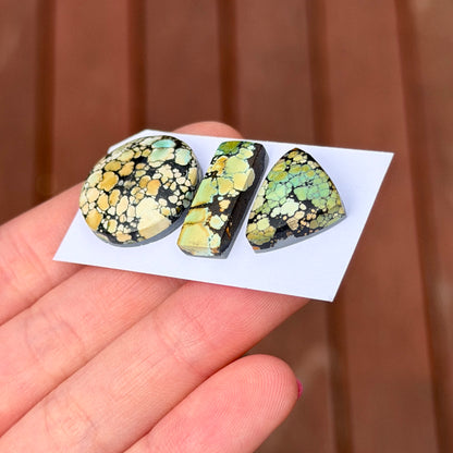 Giraffe (Hubei) Turquoise Cabochon Smooth (Backed) - Choose your Stone (W2-EY)