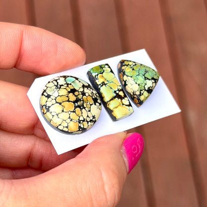 Giraffe (Hubei) Turquoise Cabochon Smooth (Backed) - Choose your Stone (W2-EY)