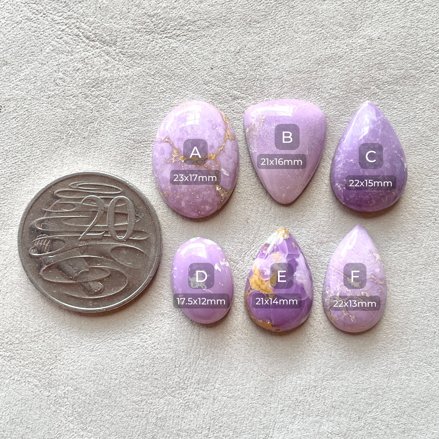 17-23mm Phosphosiderite Cabochon Smooth - Choose your Stone (W7)