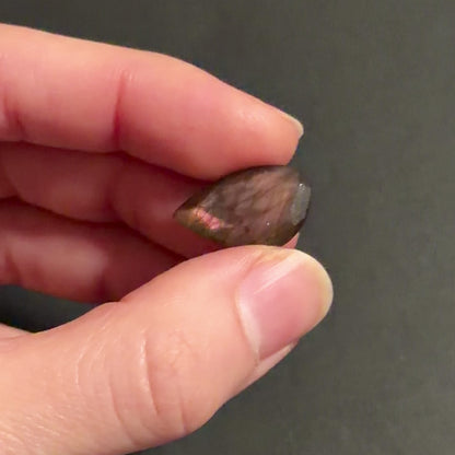 Pink/Rose Gold Labradorite Faceted Freeform (Pavilion Back) - 19x11.5mm (W11)