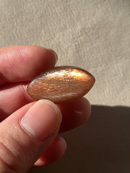 Rainbow 'Meteor Shower' Sunstone Cabochon - 29 x 16mm (B-W2)